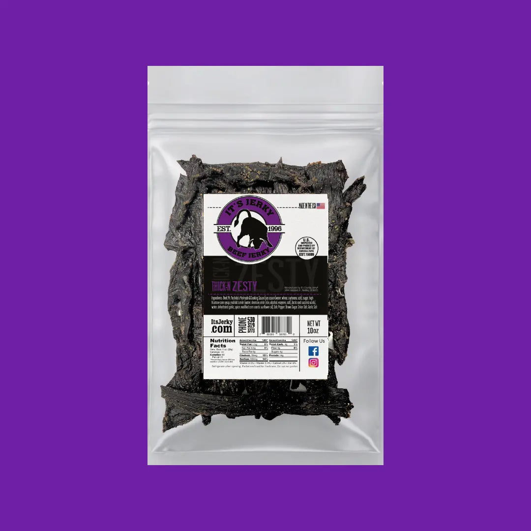 Thick-N Zesty Beef Jerky | Zesty Flavored Beef Jerky | It's Jerky