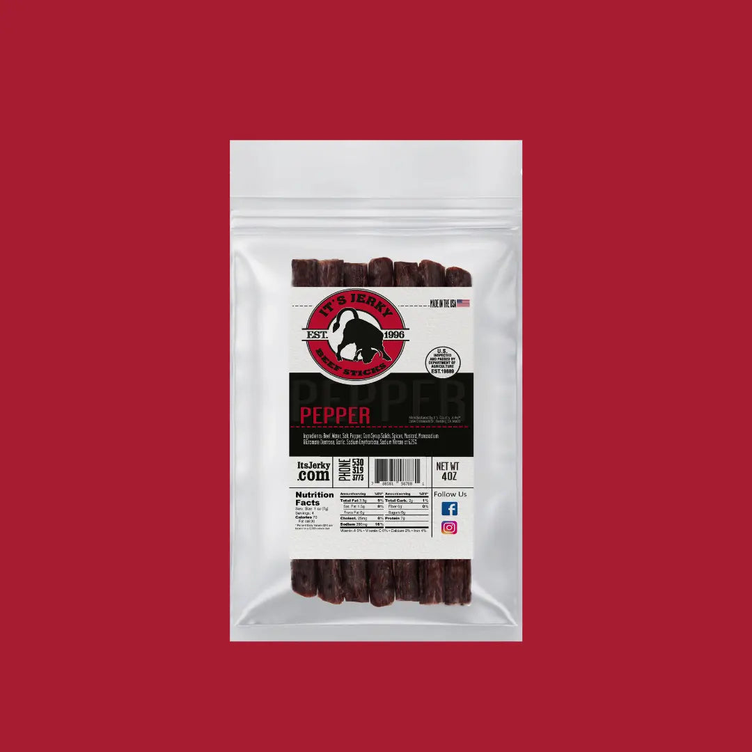 Pepper Beef Sticks | Pepper Flavored Beef Sticks | It's Jerky