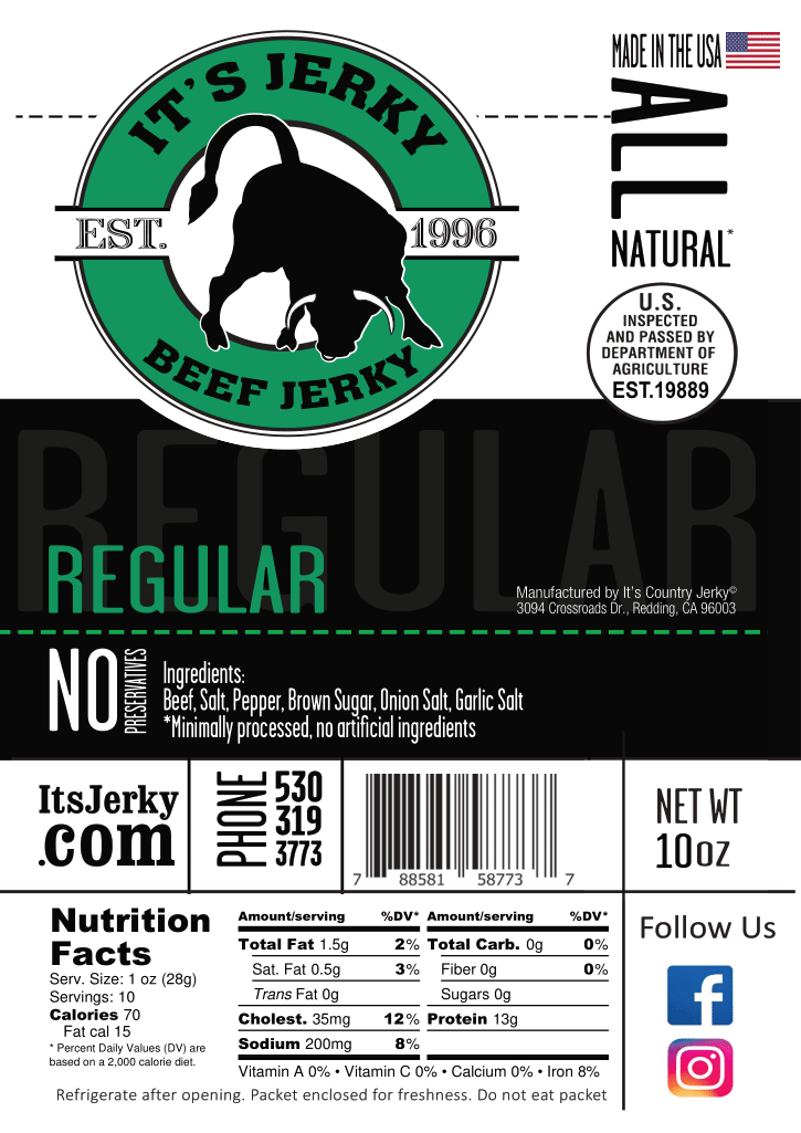 Regular Beef Jerky | Regular Flavored Beef Jerky | It&#39;s Jerky