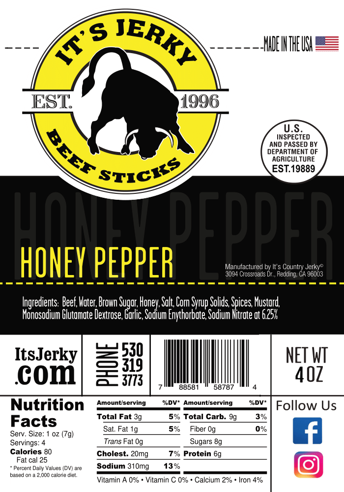 Honey Pepper Beef Sticks | Pepper Beef Sticks | It&#39;s Jerky