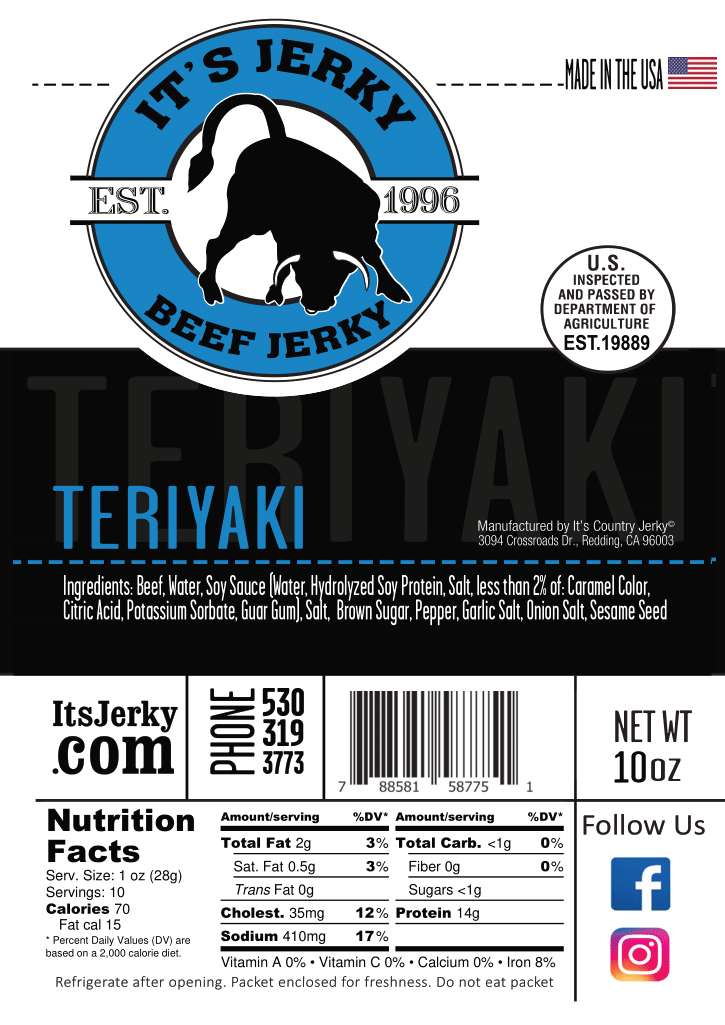 Teriyaki Beef Jerky | Teriyaki Premium Beef Jerky | It&#39;s Jerky