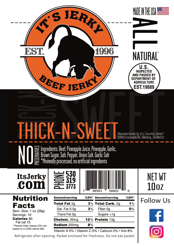 Thick-N Sweet Beef Jerky | Thick-N Beef Jerky | It&#39;s Jerky